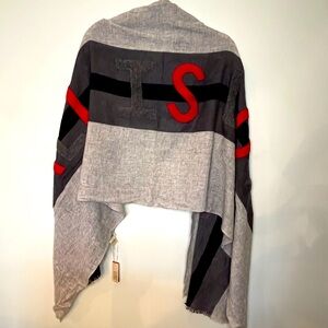 Citrus "All is Love" Gray Red and Black Scarf NWT Super Soft❣️